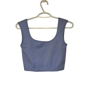 Ardene basic crop tank top blue women's size M